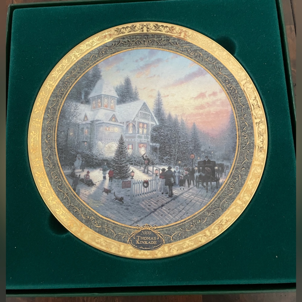 Thomas Kinkade Victorian Christmas Plate - 2000